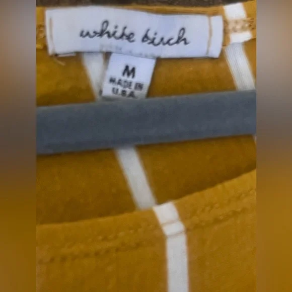 White Birch Mustard and White Striped Blouse - Picture 4 of 4